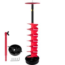 VEVOR Ice Drill Auger, 6" Diameter Nylon Ice Auger, 39" Length Ice Auger Bit,Auger Drill with 11.8" Extension Rod,Auger Bit w/Drill Adapter,Top Plate)