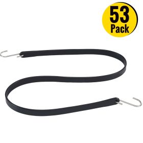 VEVOR Rubber Bungee Cords, 53 Pack 31" Long, Weatherproof EPDM Rubber Tie Down Straps with Crimped S Hooks, Heavy Duty Outdoor Tarp Straps for Securi)