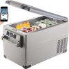 VEVOR Portable Refrigerator 37 Quart(35 Liter),12 Volt Refrigerator App Control(-4°F~68°F), Car Refrigerator Dual Zone with 12/24v DC & 110-240v AC f)