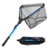 Foldable Fishing Net With Aluminum Alloy Rod EVA Handle Durable 5MM Hexagonal Nano Coating Nylon Mesh Collapsible Landing Net Safe Fish Catching or R)