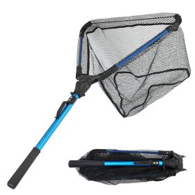 Foldable Fishing Net With Aluminum Alloy Rod EVA Handle Durable 5MM Hexagonal Nano Coating Nylon Mesh Collapsible Landing Net Safe Fish Catching or R)