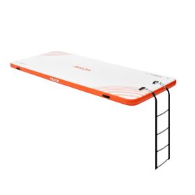 VEVOR Inflatable Floating Dock, 15 x 6FT Inflatable Dock Platform, Non-Slip Water Floating Dock Mat with Detachable Ladder & Portable Carrying Bag, F)