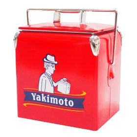 Yakimoto Classic Retro Metal Ice Chest, Multifunctional Portable Cooler With Bottle Opener 13L (14Qt), Keep Cold For A Long Time For Camping, Party, )