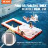 VEVOR Inflatable Floating Dock, 15x6.5FT Inflatable Dock Platform with 4*6FT Trampoline Mesh Pool, Non-Slip Floating Platform Water Mat with Portable)
