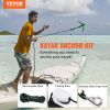 VEVOR Kayak Anchor Kit, 3.5 lb Paddle Board Anchor Kit with 26.2 ft/8 m Rope and Buoy, Folding Small Boat Anchor with Storage Bag and Snap Hook, Kaya)
