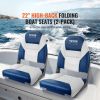 VEVOR Boat Seats, 21.85" High Back Boat Seat, Folding Boat Chair with Thickened Sponge Padding and Hinge, Fold-Down Boat Captain Chairs for Fishing B)