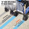 VEVOR Beach Dolly with Big Wheels for Sand, 15.4" x 15.7" Cargo Deck, w/ 10" PE Solid Wheels, 69LBS Loading Capacity Folding Sand Cart, Heavy Duty Ca)