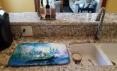 Fishing On The Bayou Dish Drying Mat Absorbent Dish Drying Mat Pad for Kitchen Counter Dish Drainer Mat for Countertop, 14 x 21", Multicolor