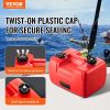 VEVOR Marine Fuel Tank, 3.17 Gallon/12L, Portable Boat Fuel Gas Tank for Outboard Engine Boats, Plastic Outboard Marine Boat Fuel Tank with Hose, Eas)