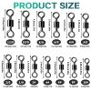 100pcs/pack Stainless Steel Rolling Swivel Connector; 30Lb-1322 Lb High Strength Fishing Rolling Barrel Swivels Fishing Tackle Accessories For Saltwa)