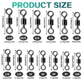100pcs/pack Stainless Steel Rolling Swivel Connector; 30Lb-1322 Lb High Strength Fishing Rolling Barrel Swivels Fishing Tackle Accessories For Saltwa) (size: 10#, 30lb)
