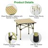 Folding Camping Table Portable Lightweight Carbon Steel Roll-up Picnic BBQ Desk with Carry Bag Heavy Duty for Outdoor Beach Backyard Party Patio Camp)